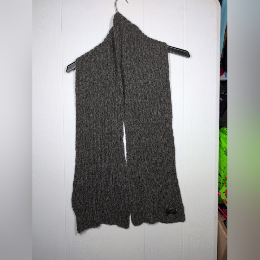 Coach Rayon Lambswool Nylon Cashmere Blend Scarf Gray Warm Casual Lightweight